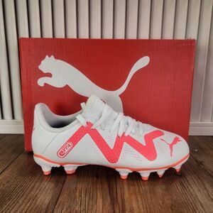 PUMA Future Play FG/AG Junior Sz 13 White Pink Athletic Soccer Cleats 107388-01